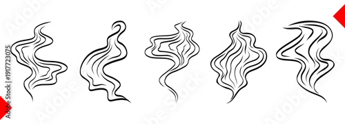 Steam line heat with smell smoke doodle for icon coffee logo. Scent bad aroma with tea cook vector for hot illustration fart. Cooking vapour steam with handwriting smell flame for smoke effect flow