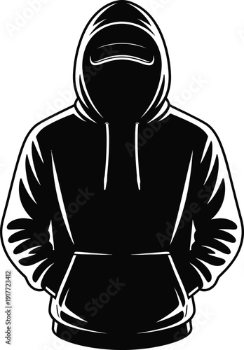 Faceless person in a hoodie with hands in pockets vector