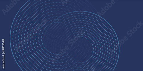 Abstract Digital Circles of Particles with Noise. Futuristic Circular Sound Wave. Big Data Visualization. 3D Virtual Space VR Cyberspace. Crypto Currency Concept. Vector