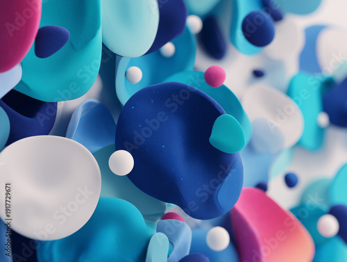 Wallpaper Mural Abstract Flowing Shapes Illustration in Red Yellow Blue Torontodigital.ca