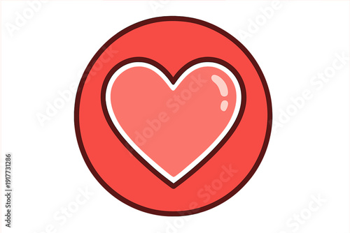 A red heart icon with a white highlight is centered inside a red circular frame with a dark border, set against a solid black background. This simple graphic represents love and care. Free Download A red heart icon with a white highlight is centered inside a red circular frame with a dark border, set against a solid black background. This simple graphic represents love and care. - GFXLoad