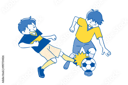少年サッカーのイラスト 2C