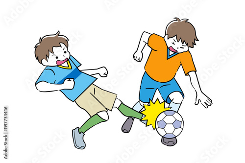 少年サッカーのイラスト 4C