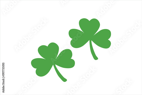 two-leaf green shamrock, symbolizing luck, St. Patricks Day, and Irish traditions.