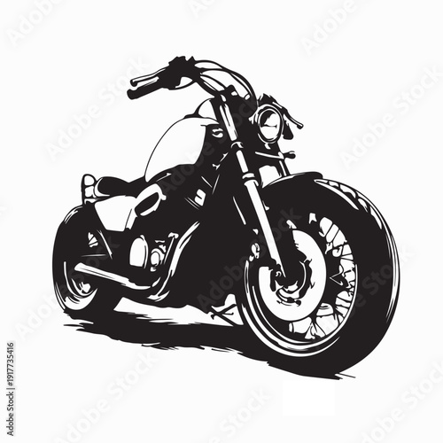 Motorcycle Vector for Biker Community Design on White Background