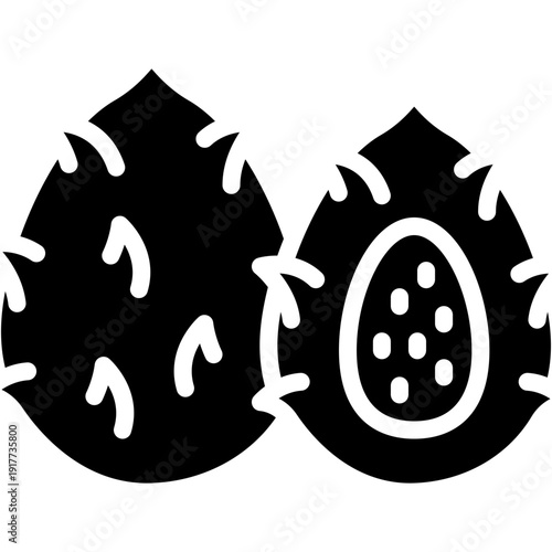 Pitahaya Fruit Vector Icon Tropical Dragon Fruit