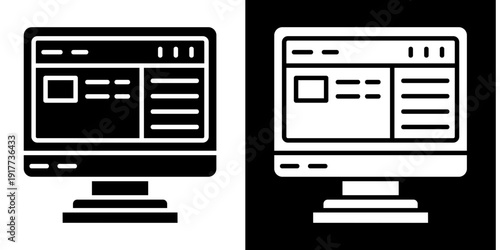 Online Store Icon Set White Glyph Style Collection
