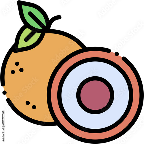 Longan Tropical Fruit Vector Icon Exotic Healthy Fruit