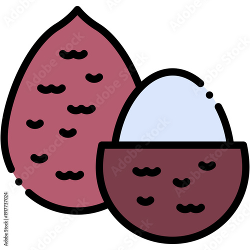 Salak Fruit Vector Icon Tropical Fresh Organic Food