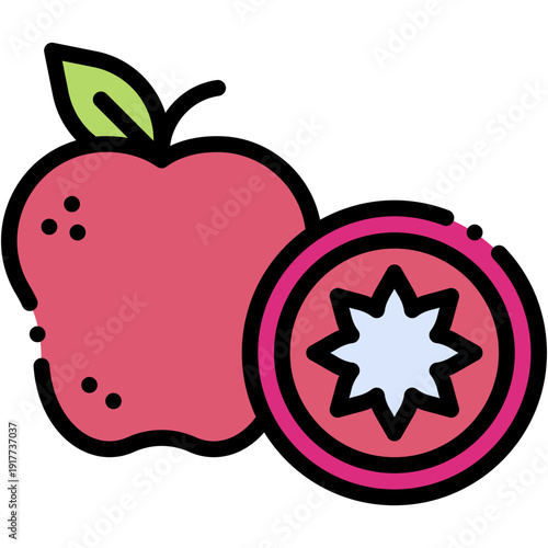 Star Apple Fruit Vector Icon Organic Healthy Food