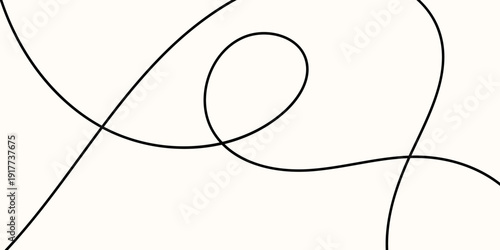 Line cable drawing for squiggle curve long and abstract tangle thin Wavy curvy thread for black pattern line and loop squiggly spring Line continuous doodle for squiggle design cable and curve