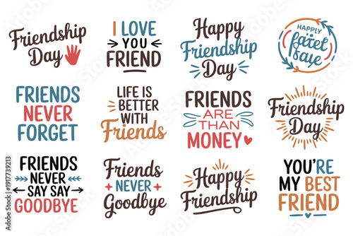 Friendship Day Quotes and Sayings Collection Typography