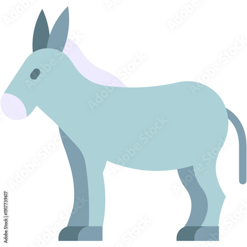 Donkey in Wildlife, Animal Kingdom Vector Icon