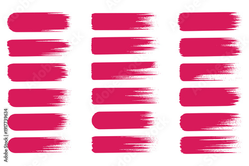 Pink Brush Strokes Collection Hand Painted Texture Graphic Design Element