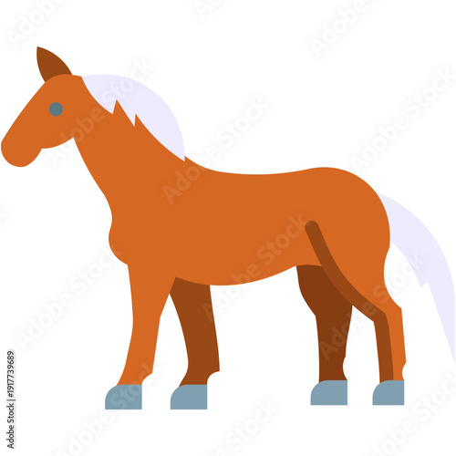 Horse in Wildlife, Animal Kingdom Vector Icon