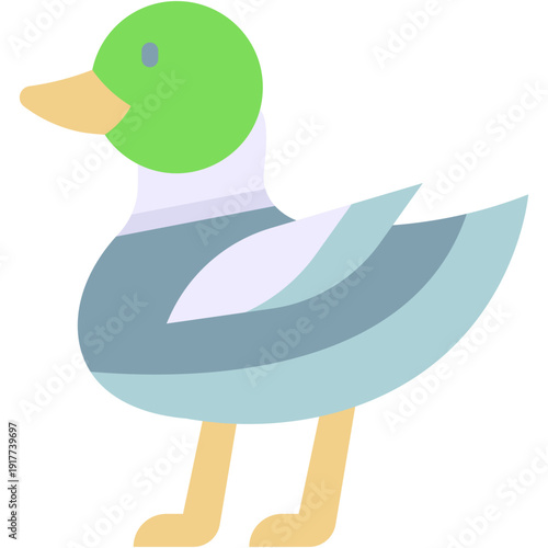 Duck in Wildlife, Animal Kingdom Vector Icon