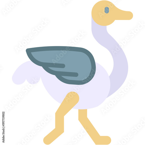 Ostrich in Wildlife, Animal Kingdom Vector Icon