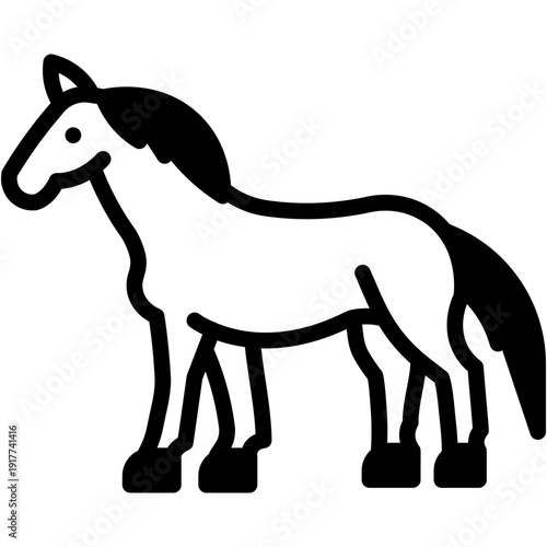Horse in Wildlife, Animal Kingdom Vector Icon