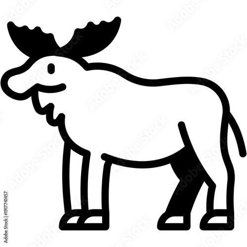Moose in Wildlife, Animal Kingdom Vector Icon