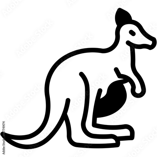 Kangaroo in Wildlife, Animal Kingdom Vector Icon