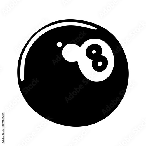 minimalist 8 ball billiard sphere icon vector