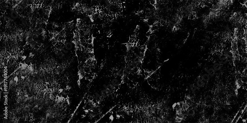 Abstract Dark black stone wall grunge aged rough texture background. closeup texture of black color. Gray concrete cracked walls in the background. White and black messy wall stucco texture background