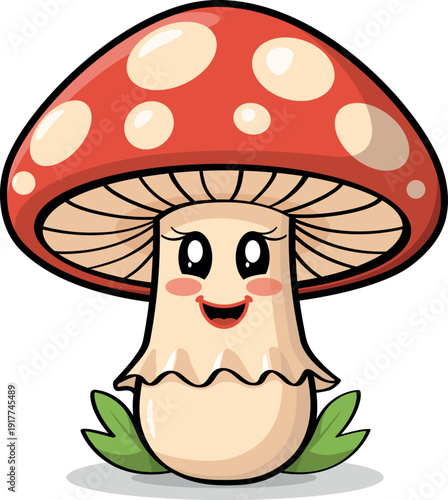 A cheerful mushroom-fly agaric in a skirt.