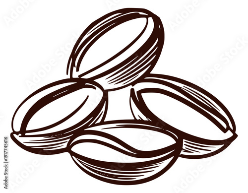 Coffee beans black silhouette icon