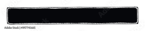 Solid black rectangular frame featuring a handdrawn white rope border perfect for rustic signs labels price tags or unique brand identification