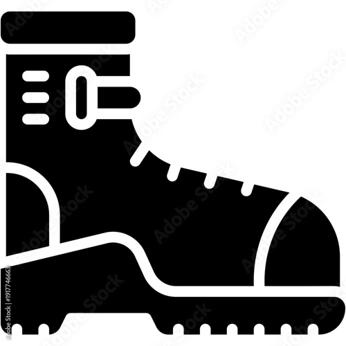 Hiking Boots Outdoor Adventure Vector Icon