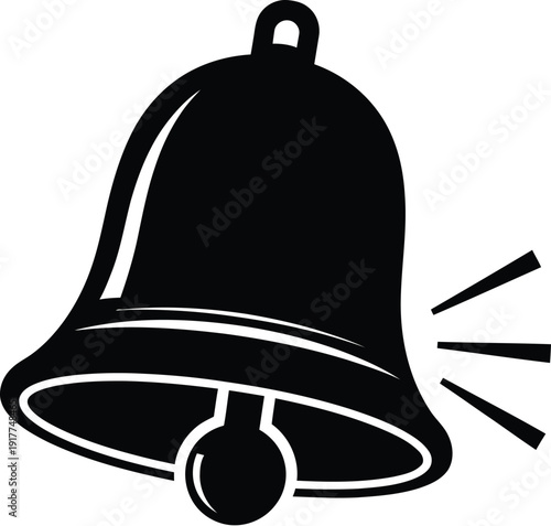 Bell ringing, alarm bell icon, notification symbol, sound and alert concept