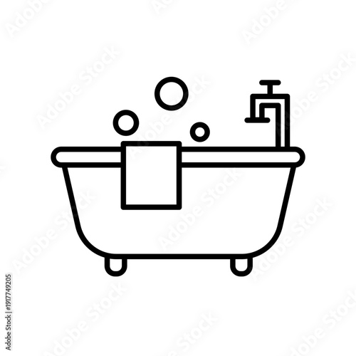 Bathtub icon design template