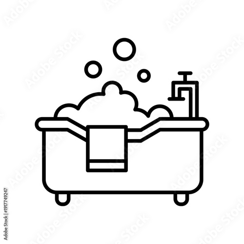 Bathtub icon design template