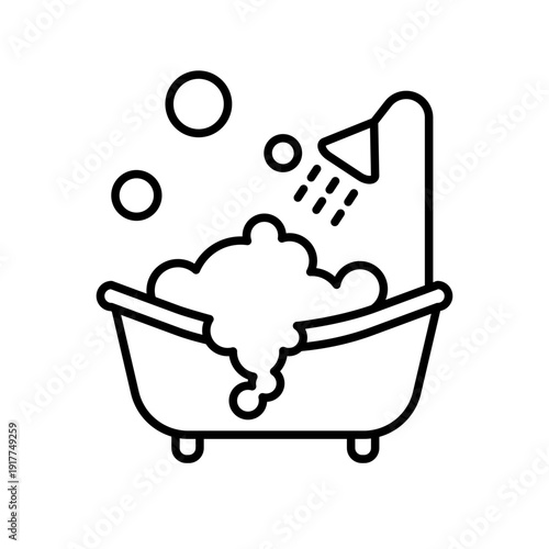 Bathtub icon design template