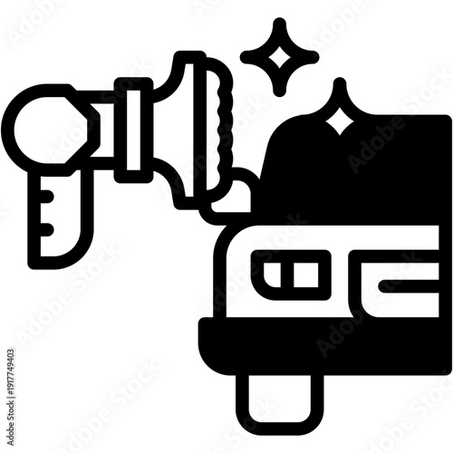 Car Polisher and Cleaning Work Tools Vector Illustration