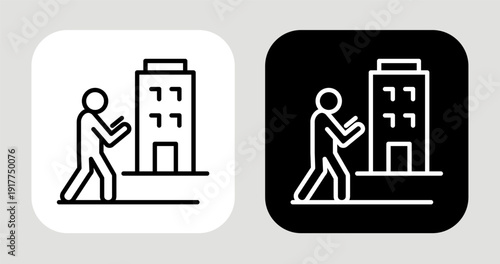 Urban Lifestyle Icon In Black and White Line Style