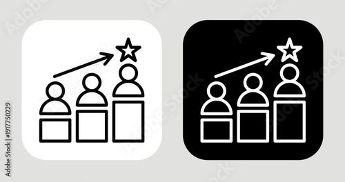 Social Class Icon In Black and White Line Style
