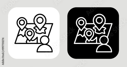 Local Density Icon In Black and White Line Style