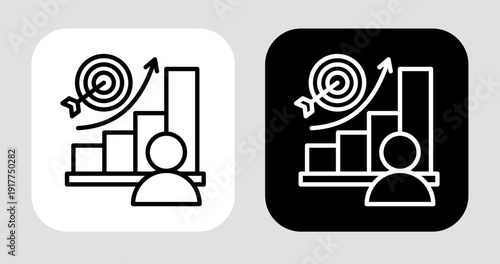 Growth Segment Icon In Black and White Line Style