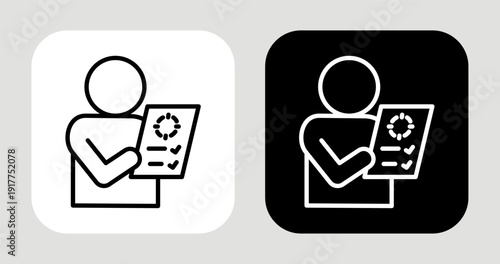 Life Priorities Icon In Black and White Line Style