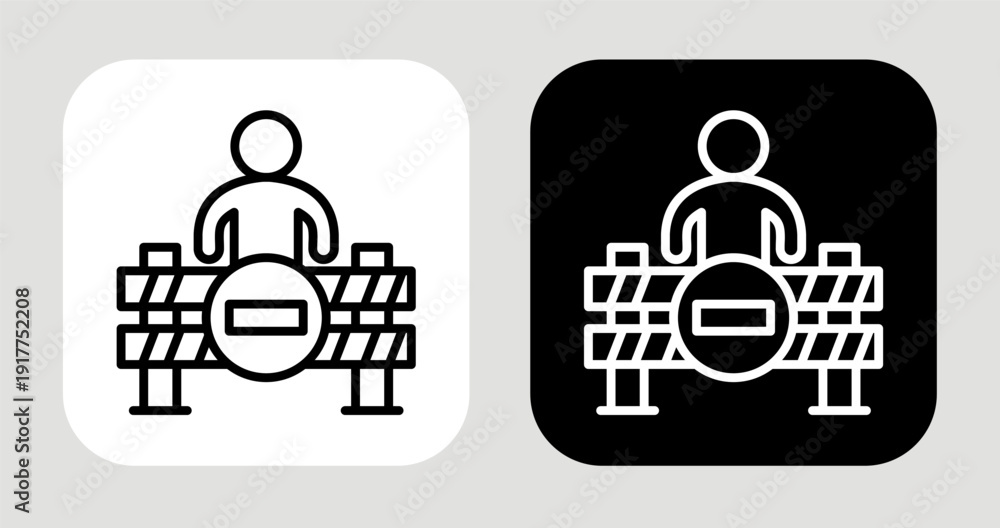 Fototapeta premium Change Resistance Icon In Black and White Line Style