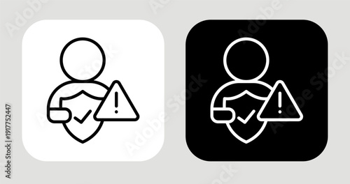 Risk Avoidance Icon In Black and White Line Style