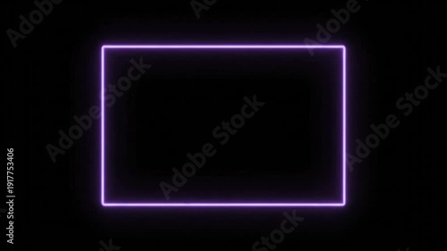 Modern purple neon light frame on dark background for design