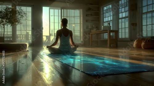 Serene Meditation Practice at Home with Warm Natural Light