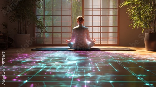 Meditation with Technology Visualization and Serenity in Indoor Space