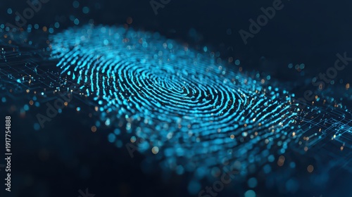 Abstract Digital Fingerprint Design with Futuristic Elements