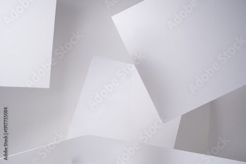 Wallpaper Mural Minimalist Abstract White Geometric Background with Soft Layered Sheets and Clean Architectural Lines Torontodigital.ca
