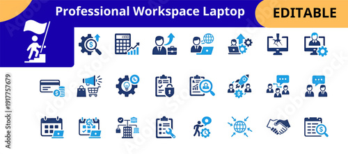 Digital Business Management And Marketing Icon Collection