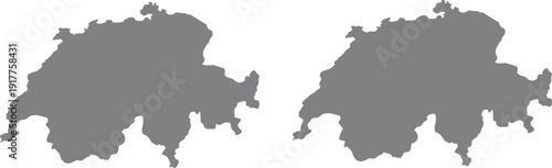 Map of Switzerland country outline silhouette isolated on white background vector illustration graphic element abstract shape national border