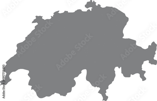 Map of Switzerland country outline silhouette isolated on white background vector illustration graphic element abstract shape national border
